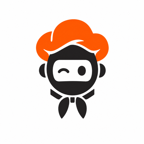 the first Robowok logo: a thin robot chef