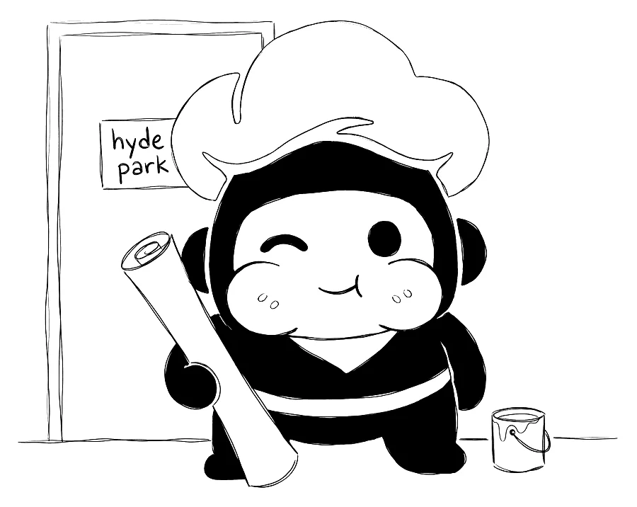 the little chef at the door of the hyde park studio